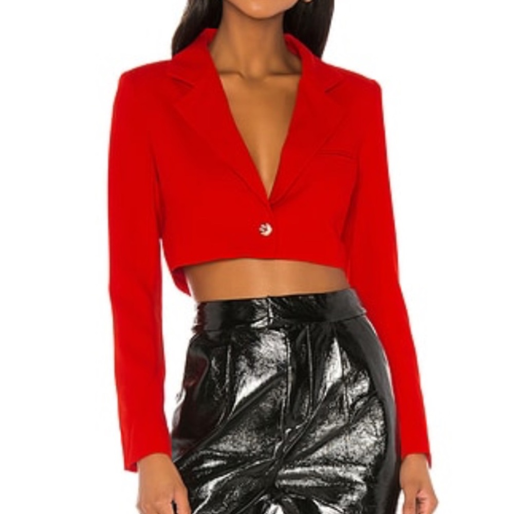 NBD Red Cropped Jacket